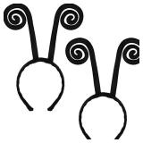 meekoo 2 Pcs Butterfly Antenna Headband Book Character Costume Hair Band for Halloween Parties Accessory(Black,Butterfly Antenna)