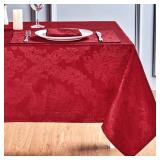 HomeJoy Rectangle Table Cloth Linen Farmhouse Stainproof Waterproof Washable Polyester Oblong Rectangular Fabric Table Cover for Kitchen Dining Dinner (Red, 52 X 70 Inch)