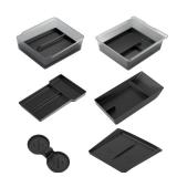 Center Console Organizer Tray for Tesla Model Y Juniper Accessories 2025 2026 [Premium PC + Silent Silicone Liner] Armrest Bottom Liners Wireless Charging Pad Cup Holder for Tesla Model Y Accessories