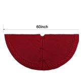 60 inch Christmas Tree Skirt: Large Tree Skirt for 9ft Tree, Cable Knit Wine Red Tree Skirt, Vintage Tree Skirts, Rustic Farmhouse Christmas Decorations