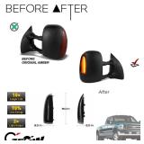 GSOWO 2 PCS LED Side Mirror Marker Lights for Ford 2003-2007 F250 F350 F450 F550 F650 Super Duty / 2000-2005 Excursion, LED Sequential Side Mirror Turn Signal Lamp Assembly - Switchback