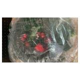 20\" Christmas Wreaths for Front Door, Christmas Wreath with Candy Canes Christmas Ball Ornaments, Lifelike Pine Cones Berries & Bow, Christmas Door Wreath for Indoor Outdoor Wall Decor