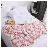 LOMAO Sherpa Fleece Blanket Fuzzy Soft Bed Blanket Dual Sided Throw Blanket fit Couch Sofa (Pink,51x63)