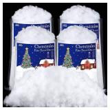 Ruisita 4 Bags Christmas Fake Snow Artificial Snow 35.3 Ounces Fluffy Snow Fiber for Snow Blanket, Christmas Tree Decoration, Holiday and Winter Displays