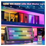 180W Led Stage Light Bar,Wall Washer Light Support 4/11/165Ch DMX,RDM,Sound Activated Control Strobe Color Changing Flood Dj Lights Bar for Party Indoor Disco Club Church Birthday Wedding