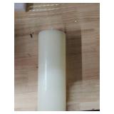 Wroxipel 4\" x12\" Flameless Flickering Remote Ivory Candles with Candle Grease and Timer, LED Battery Operated Fake Real Wax 3D-Wick Pillar Candles, Pack of 1