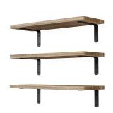 DOLLFIO Floating Shelves, 3 Sets Wall Shelves, Wooden Floating Shelves for Wall DÃ©cor, Wall Mounted Floating Bathroom Shelf for Storage, Floating Book Shelf for Bedroom, Living Room â Rustic B