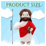 Yelakey Jesus Plush Speaks 20 of Bible Verses and 3 of Bible Music Jesus Stuffed Doll to Teach Suitable for Church Sunday School Religious Easter (RED)