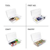 Isaac Jacobs Small Stackable Organizer Bin (10.75â x 6.5â x 2.4â) w Hinged Lid Clear Storage Box Home Office School Fridge Bathroom Kitchen Pantry Container BPAFree Food Safe (Small Cle