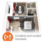 VTech SN5147 Amplified Corded/Cordless Senior Phone with Answering Machine, Call Blocking, 90dB Extra-Loud Visual Ringer, One-Touch Audio Assist on Handset up to 50dB, White