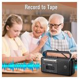 Gelielim Cassette Tape Player Bluetooth Boombox, Cassette Player AM/FM/SW Radio Stereo, Tape Player/Recorder with 8W Speaker and Earphone Jack, USB/TF Card Player, AC Powered or Battery Operated