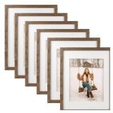 TOFOREVO 11x14 Picture Frames Set of 6 Rustic Wood Grain Photo Frame for Gallery Wall Mounting