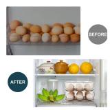 MesRosa Egg Holder for Fridge, Automatically Rolling Egg Storage Container for Refrigerator,Large Capacity Egg Organizer for Fridge with Lid,Clear Plastic Dispenser, Tray & Bin -2 Layer