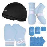 Suzzipad Cold Therapy Socks and Hand Ice Pack, Cooling Gloves for Chemotherapy, Stress Relief Caps, Ideal for Carpal, Chemo Care Package for Women & Men, L