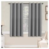 H.VERSAILTEX Kitchen Curtains Blackout Grey Curtains for Bedroom/Living Room Light Reducing Window Drapes for Kids Room, 52\" Wide x 63\" Long Each Panel,Grommet Top (Set of 2 Panels)