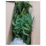 1 Pcs Artificial Norfolk Pine Garlands Christmas, 15 FT Dense Real Touch Winter Pine Garland Ornament, Green Artificial Greenery Garland for Table, Mantle, Wall, Indoor, Outdoor Christmas Decorations
