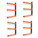 Ultrawall Wall Mount Wood Organizer and Lumber Storage Metal Rack with 3-Level - Indoor & Outdoor Use, 4 Pack