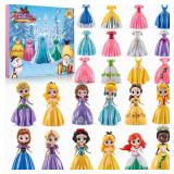 Advent Calendar for Girls Princess Deformation Toy 24 Days Countdown Calendars Princess Transformable Toys and Decorate Ideal for Christmas Countdown and Fun Play Party Favor, Xmas Gifts, Classroom Pr