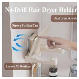 LERAO Hair Dryer Holder,Hair Dryer Holder Wall Mounted,Hair Tool Organizer, Damage-Free Blow Dryer Holder(Strong Suction Cup,Beige)