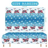 LSJDEER 4 Pack Airplane Tablecloth - Airplane Table Cover Decoration for Plane Theme Party Baby Shower Supplies Birthday Party Decorations (51 x 86 Inches)