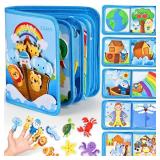 Esjay Busy Board Bible Busy Book for Toddlers, Montessori Toys 1 2 3 Year Old Toddler Baby, Noah