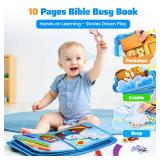 Esjay Busy Board Bible Busy Book for Toddlers, Montessori Toys 1 2 3 Year Old Toddler Baby, Noah