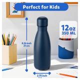 Volhoply 12oz Small Water Bottle Stainless Steel, BPA Free Insulated Water Bottles, Double Wall Cola Shape Flask, Keeps Cold 24 Hours and Hot 12 Hours for Kids Handbag (Nvay)