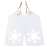 Christmas Gift Tags with String Attached - 100Pcs Snowflakes Paper Tags Christmas Tag, Paper Gift Hang Tags for DIY Crafts, Xmas Present
