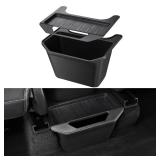 BASENOR 2024-2020 Tesla Model Y Trash Can, Rear Center Console Organizer with Anti-Slip Lid, Dustproof Rear Bin Backseat Storage Box Garbage Can for Model Y Accessories