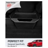 BASENOR 2024-2020 Tesla Model Y Trash Can, Rear Center Console Organizer with Anti-Slip Lid, Dustproof Rear Bin Backseat Storage Box Garbage Can for Model Y Accessories