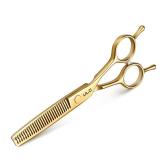 ULG Professional Texturizing & Thinning Shears - 6.5ââ Hair Cutting Scissors, Ultra Sharp Japanese Stainless Steel, Ambidextrous Ergonomic Handle for Barbers, Stylists, Salon & Home Use, Gol