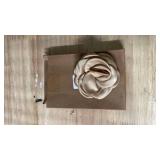 YELARXI Flower Brooch Pin, Satin Camellia Flowers Hair Clips, Floral Brooch Hairpin - Fitting for Women/Wedding/Party/Dance/Clothes/Dresses/Banquets) Khaki