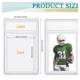Gersoniel Trading Cards Protector Case Acrylic Clear Baseball Card Holders with Label Position Hard Sleeves Small Sturdy Storage Box for Standard Collector Sport Game Grade(6 Pieces)