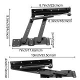 ZEONHEI 1 Pair 50kg/100lbs Folding Lift up Top Table, 150N Gas Hydraulic Hinge Hardware, Lifting Frame Desk Mechanism Spring Hinge Bracket with 30 Screws, Tea Coffee Table Furniture Accessories