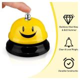 Hotop 3 Pcs Desk Bell for Service Funny Front Desk Smile Face Metal Ringer Call Bell for Kitchen Hotel Restaurant Classroom(Smile Face,Yellow)