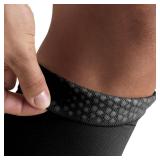 Truform 20-30 mmHg Compression Stockings for Men and Women, Thigh High Length, Dot-Top, Open Toe, Black, Large