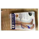 Truform 20-30 mmHg Compression Stockings for Men and Women, Thigh High Length, Dot-Top, Open Toe, Black, Large