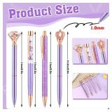 BESARME 4 Pcs Purple Pens Set, Personalized Purple Gifts for Women Girls Valentine Pen Galentines Day Gifts Fancy Pens for School Office Supplies