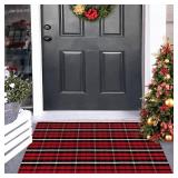 Christmas Red Buffalo Plaid Door Mats Outdoor 2