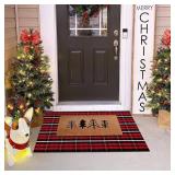 Christmas Red Buffalo Plaid Door Mats Outdoor 2