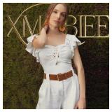 XMQBIEE Women Wide Chunky Belts for Jeans Pants Dresses, Thick Black Brown Leather with Gold Silver Buckle