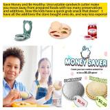 CHICHAUS Uncrustable Sandwich Maker, Sandwich Pocket Circle Shape Cutter & Sealer for Kids Breakfast and Lunchboxes, Light Blue, 3.7Inch