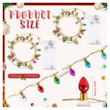 Huquary 2 Pcs 39.37 Inch Miniature Christmas String Light for Dollhouse Decoration LED Festive Light String Gift for Mini Xmas Tree Holiday Party Fairy Garden Craft Project Accessories(Bullet Shaped)
