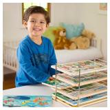 Melissa & Doug Puzzle Storage Rack - Wire Rack Holds 12 Puzzles