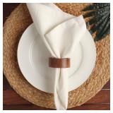 BIFFELY Handmade Acacia Wooden Napkin Rings Set of 12 for Dining, Anniversary, Birthday, Christmas or Everyday Use | Napkin Ring for Home and Kitchen DÃ©cor