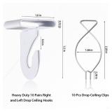 OALEN 20 Drop Ceiling Hooks for Classrooms & Offices, White Heavy Duty Ceiling Hooks for Hanging Plants & Decorations, Metal T-Bar Hooks for Suspended Drop Ceiling Tilesâ¦