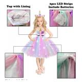 ZeroStage Sequin Lighted Unicorns Gifts for Girls Birthday Party Outfit Dress Up with Headband Halloween Costumes Christmas Princess Tutu Favor Pink 3-4 Year Old