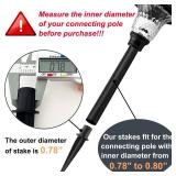 Metal Stakes Solar Lights Replacement Spike - Outdoor Ground Stake for Backyard Garden Lights Landscape Yard Pathway Patio Lamps Pole (Metal-12 Pack)- 0.78x5.36 inches