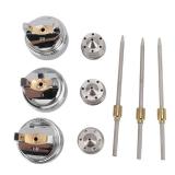 Sunicon Nozzle Set, 3 Sets Needle Fluid Nozzle Air Cap Kit, H 827 1.4 1.7 2.0mm Stable Performance Brass Plastic Fluid Tip Size Set Up for Spray Gun