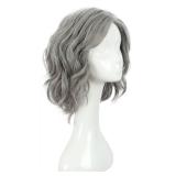 karlery Old Lady Gray Wavy Wig Natural Looking Daily Halloween Cosplay Party Wig